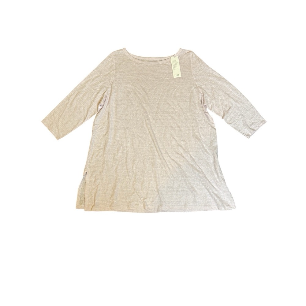 Eileen Fisher Bateau Neck Tunic Size XL Organic Linen Dusty Pink